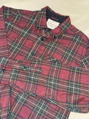 Vintage Weatherproof Plaid Flannel Shirt Men’s Medium Long Sleeve Outdoors